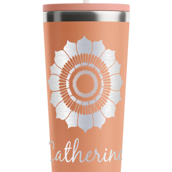 Custom Design - Peach RTIC Everyday Tumbler - 28 oz. - Close Up