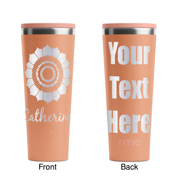 Custom Design - Peach RTIC Everyday Tumbler - 28 oz. - Front and Back