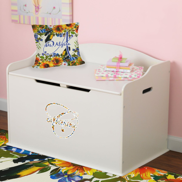 Custom Design - Wall Name & Initial Small on Toy Chest