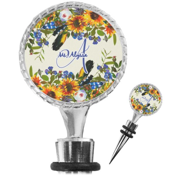 Custom Sunflowers Wine Bottle Stopper (Personalized)
