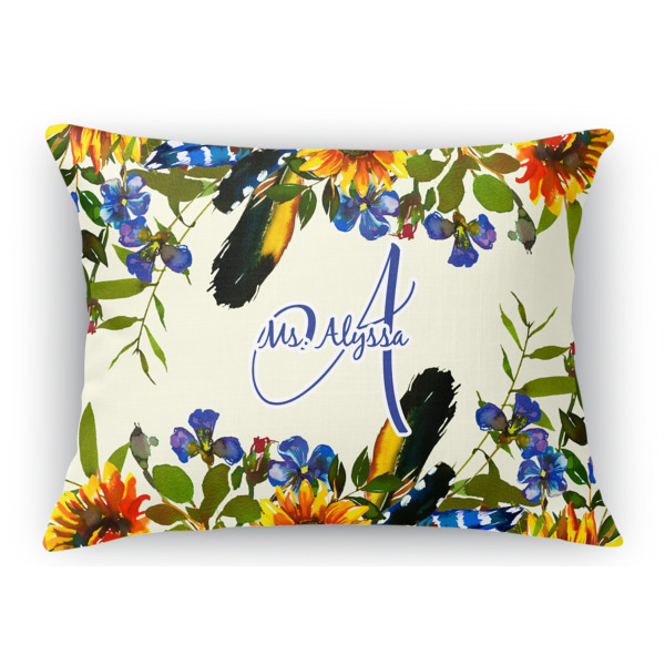 Custom Sunflowers Rectangular Throw Pillow Case (Personalized)