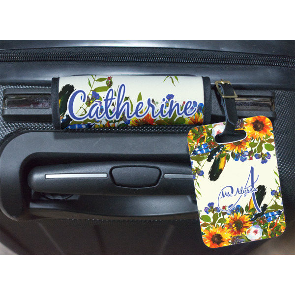 Custom Design - Luggage Wrap & Plastic Rectangular Tag - In Context