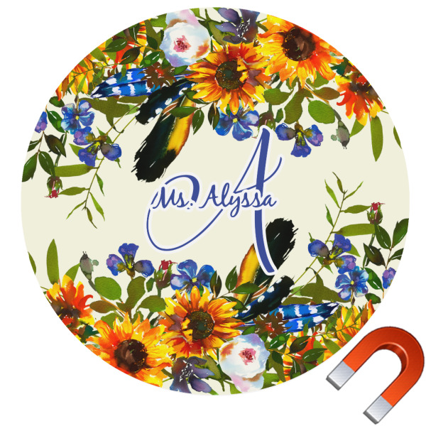 Custom Sunflowers Car Magnet (Personalized)