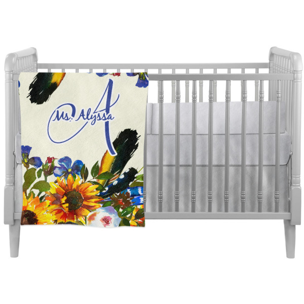 Custom Sunflowers Crib Comforter / Quilt (Personalized)