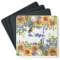 Sunflowers Square Rubber Backed Coasters - Set of 4 (Personalized)