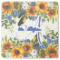 Sunflowers Square Rubber Backed Coaster (Personalized)