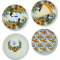 Sunflowers Set of 4 Glass Appetizer / Dessert Plate 8" (Personalized)