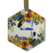 Sunflowers Flat Glass Ornament - Hexagon w/ Name and Initial
