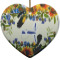 Sunflowers Heart Ceramic Ornament w/ Name and Initial