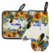 Sunflowers Left Oven Mitt & Pot Holder Set w/ Name and Initial