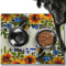 Sunflowers Dog Food Mat - Large w/ Name and Initial
