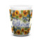 Sunflowers Ceramic Shot Glass - 1.5 oz - White - Set of 4 (Personalized)
