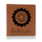 Sunflowers Leather Binder - 1" - Rawhide (Personalized)