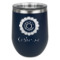 Sunflowers Stemless Stainless Steel Wine Tumbler - Navy - Double Sided (Personalized)