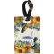 Sunflowers Plastic Luggage Tag - Rectangular w/ Name and Initial