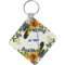 Sunflowers Diamond Plastic Keychain w/ Name and Initial