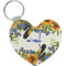 Sunflowers Heart Plastic Keychain w/ Name and Initial
