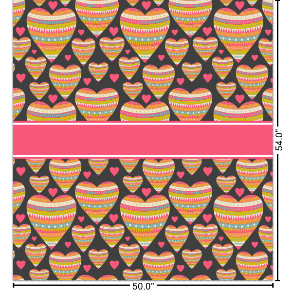 Custom Hearts Curtain Panel - Custom Size