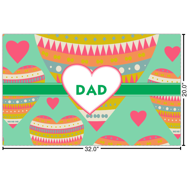 Custom Hearts Indoor / Outdoor Rug - Custom Size w/ Monogram