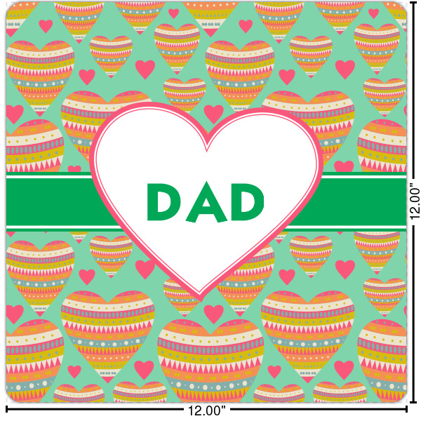 Custom Hearts Square Decal - Medium (Personalized)