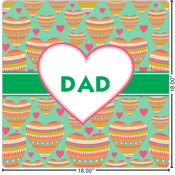 Custom Hearts Square Decal - Large (Personalized)