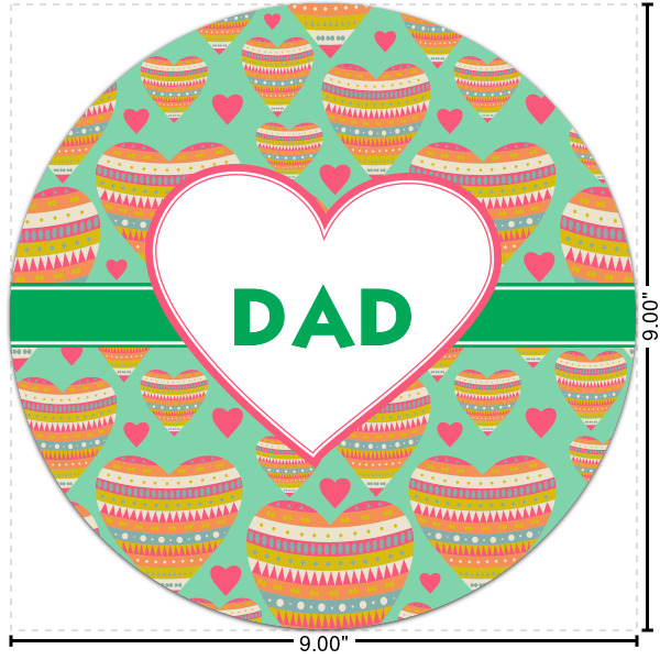 Custom Hearts Round Decal - Small (Personalized)