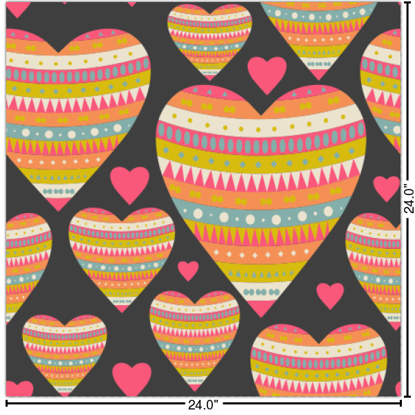 Custom Hearts Wallpaper & Surface Covering (Water Activated 24"x 24" Sample)