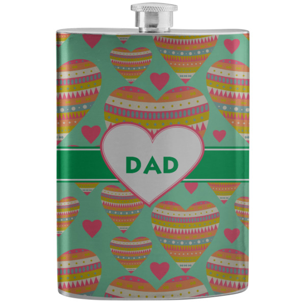 Custom Hearts Stainless Steel Flask (Personalized)
