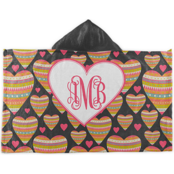 Custom Hearts Kids Hooded Towel (Personalized)
