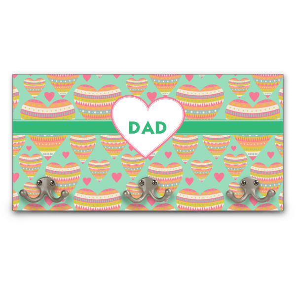 Custom Hearts Wall Mounted Coat Rack (Personalized)