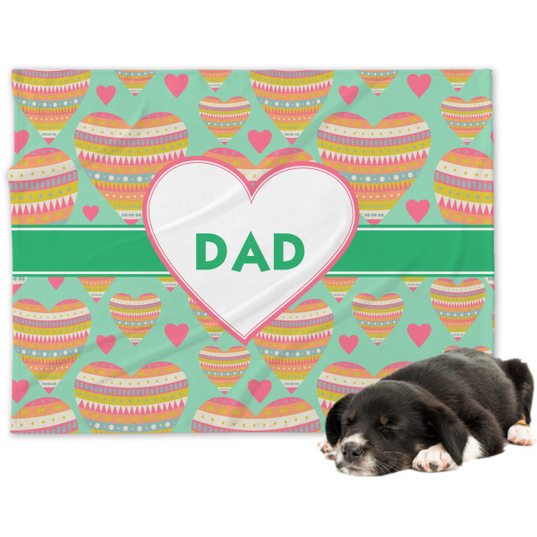 Custom Hearts Dog Blanket (Personalized)