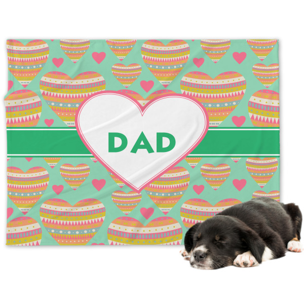 Custom Hearts Dog Blanket - Large (Personalized)