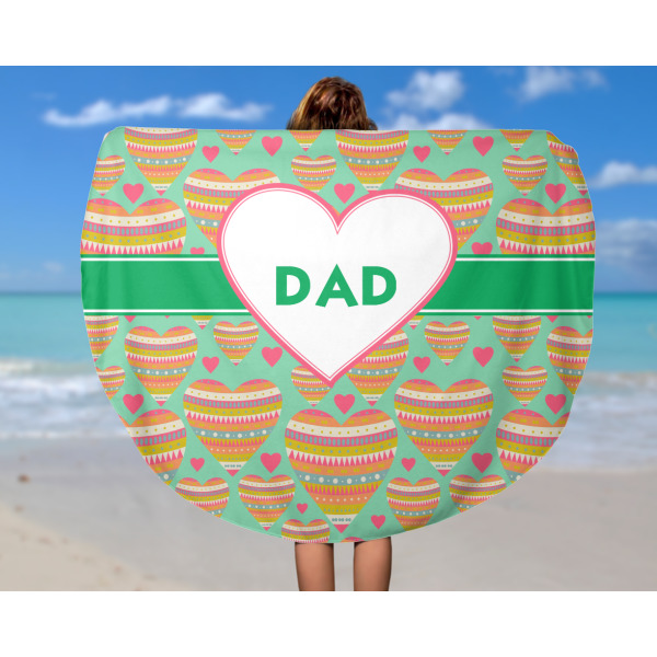 Custom Design - Round Beach Towel - In Use