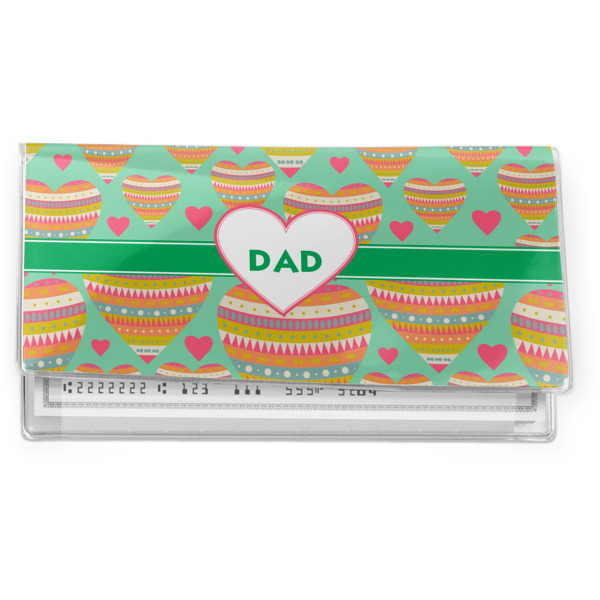 Custom Hearts Vinyl Checkbook Cover (Personalized)