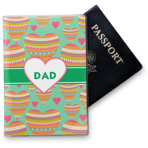 Custom Hearts Vinyl Passport Holder (Personalized)