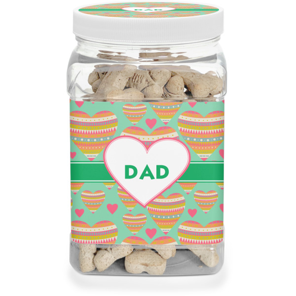 Custom Hearts Dog Treat Jar (Personalized)