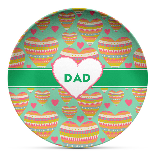 Custom Hearts Microwave Safe Plastic Plate - Composite Polymer (Personalized)