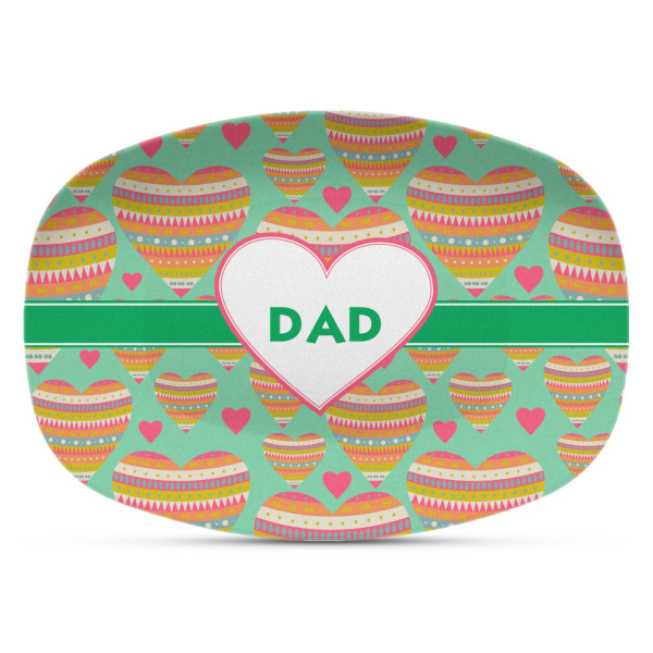 Custom Hearts Plastic Platter - Microwave & Oven Safe Composite Polymer (Personalized)