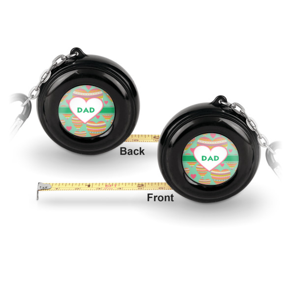 Custom Design - 6ft Pocket Tape Measure w/ Carabiner Hook - Front and Back