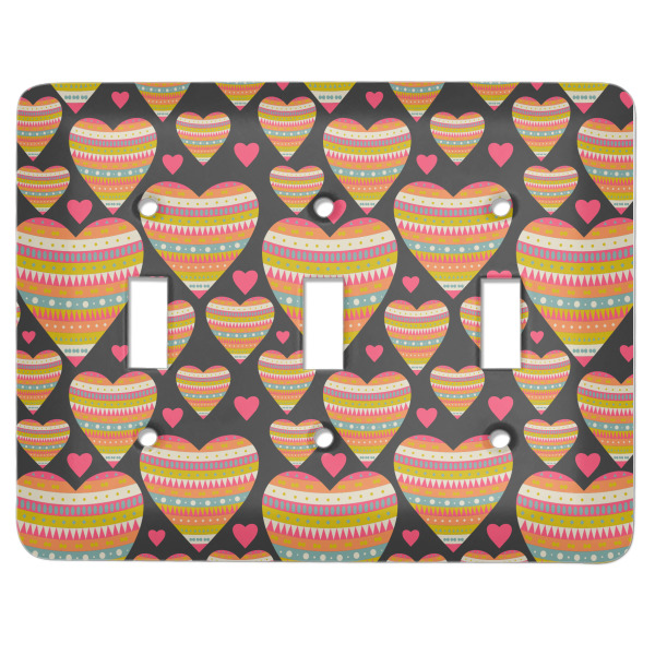 Custom Hearts Light Switch Cover (3 Toggle Plate)
