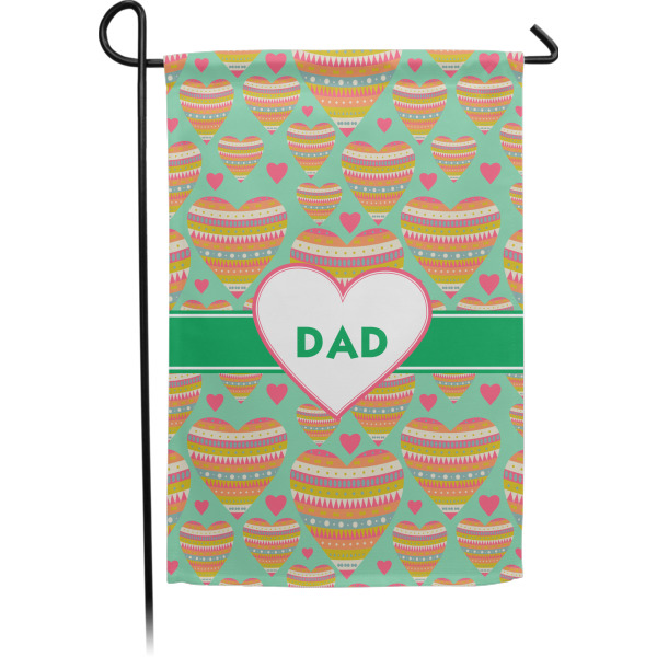 Custom Hearts Small Garden Flag - Double Sided w/ Monograms