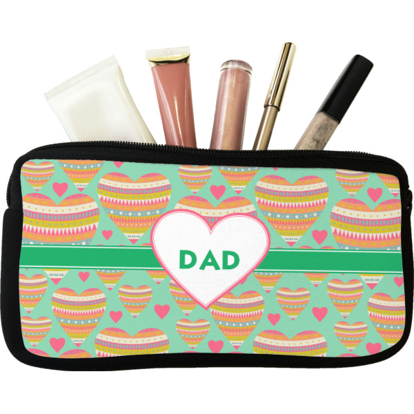 Custom Hearts Makeup / Cosmetic Bag (Personalized)
