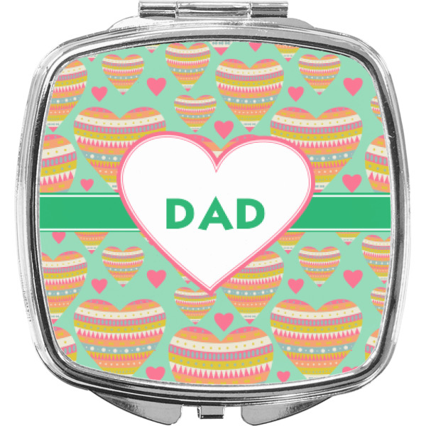 Custom Hearts Compact Makeup Mirror (Personalized)