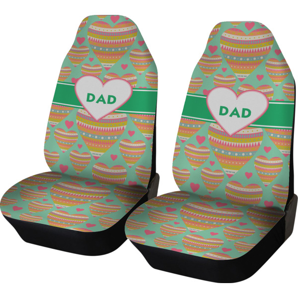 Custom Hearts Car Seat Covers (Set of Two) (Personalized)