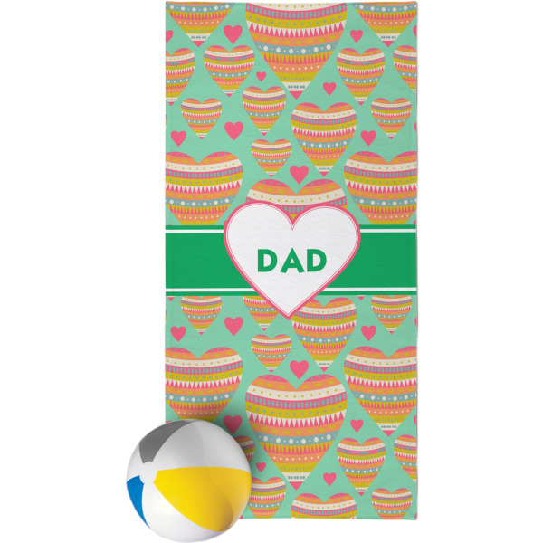 Custom Hearts Beach Towel (Personalized)