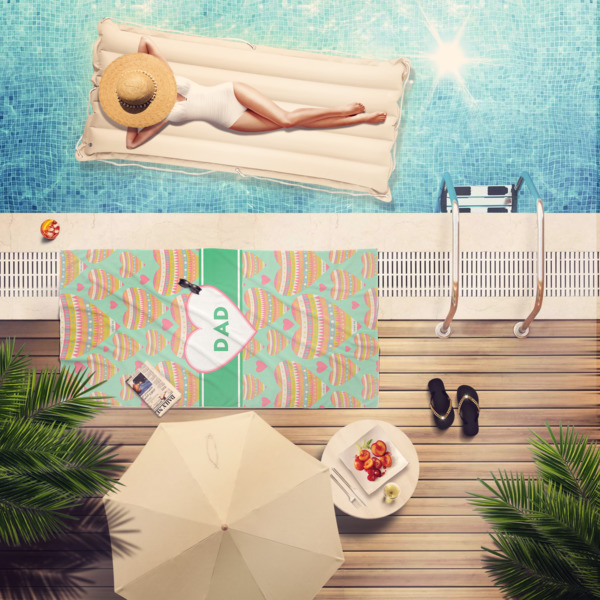 Custom Design - Beach Towel - Lifestyle at Pool