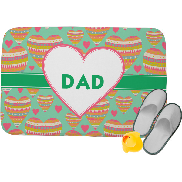 Custom Hearts Memory Foam Bath Mat (Personalized)