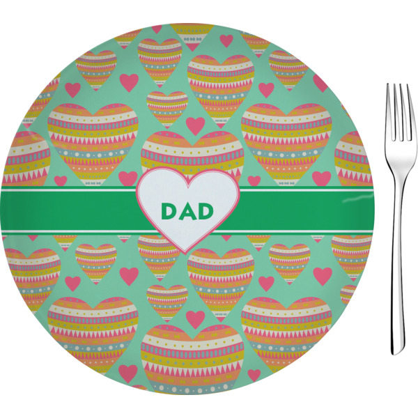 Custom Hearts 8" Glass Appetizer / Dessert Plates - Single or Set (Personalized)