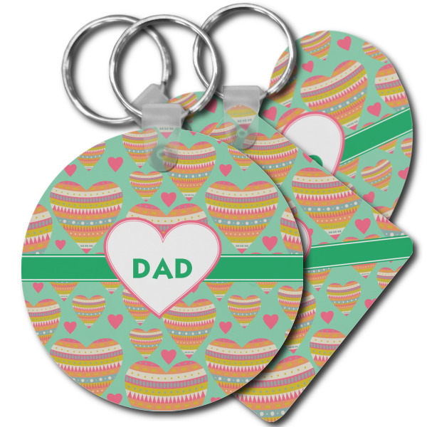 Custom Hearts Plastic Keychain (Personalized)