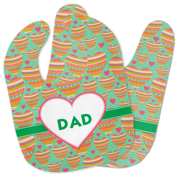 Custom Hearts Baby Bib w/ Monogram